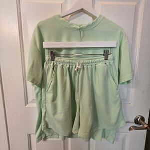 Mint Green Lounge Set - Shorts & Tee